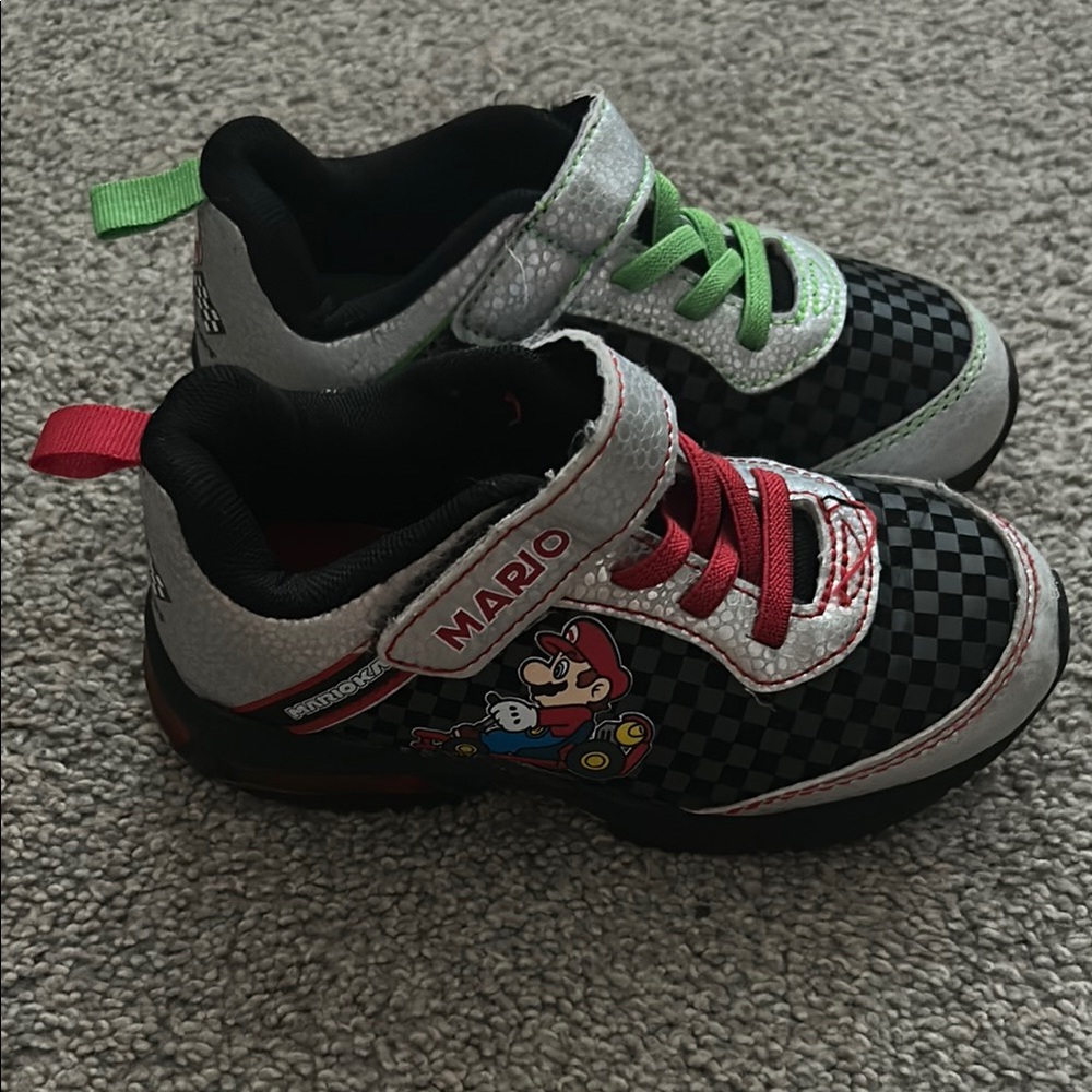 Nintendo Black and Red Sneakers with Velcro Straps